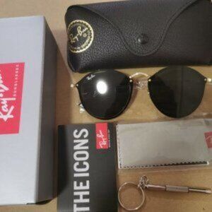 Ray-Ban 3574 Blaze Round Gold Frame Sunglasses